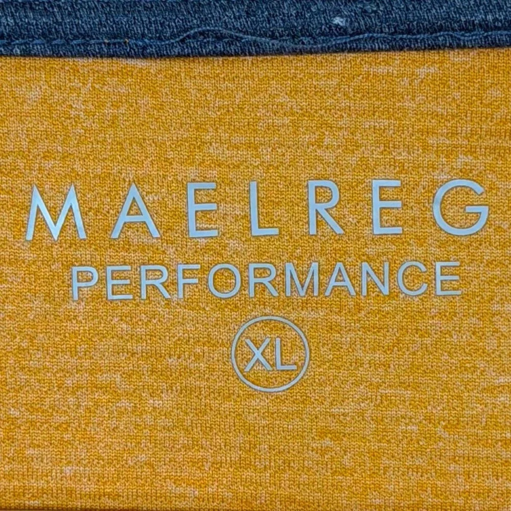 Maelreg Golf Performance Pullover 1/4 Zip Orange Melange Mens XL Wicking Stretch